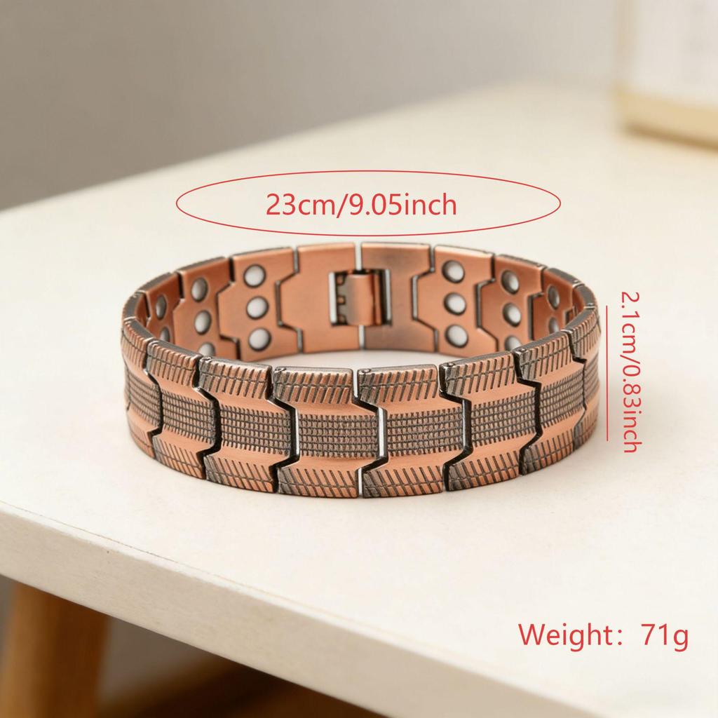Umweltfreundliches Retro-Bronze-Dreireihiges Magnetarmband für Herren