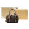 Michael Kors Złoty metalowy charms z logo Bedford Monogram Color Block Torba crossbody Torba Boston Damskie torebki Kolor dębowo-brązowy 32F9G06C0B-252