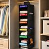 Hanging Closet Shelves for Kids Clothes, 6 Section Weekly Storage with Side Pockets and Fabric Shelf Design for Home Use