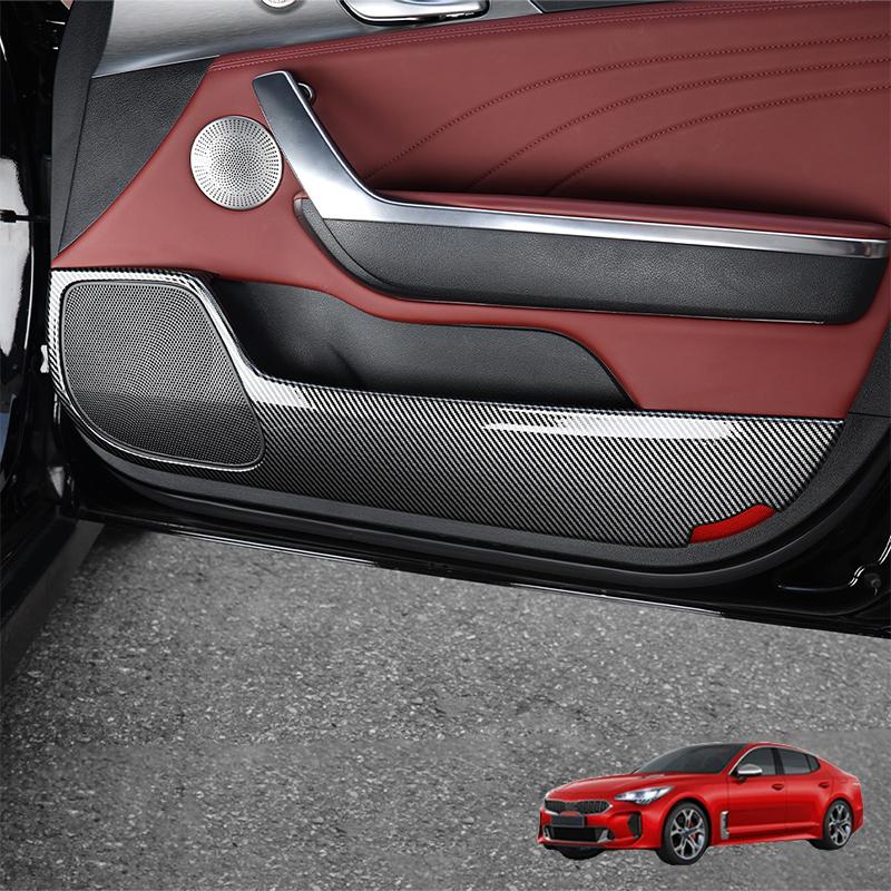 4PCS Car Door Anti Kick Pad Covers Frame Interior Inner Door Trim For Stinger 2018-2023 Accessories LHD/RHD