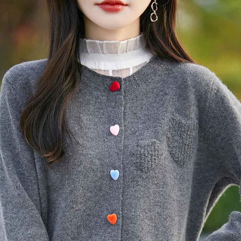 Pulover de damă din cașmir Qinghe cașmir 30% cașmir 70% lână cardigan toamnă și iarnă din cașmir moale și cald