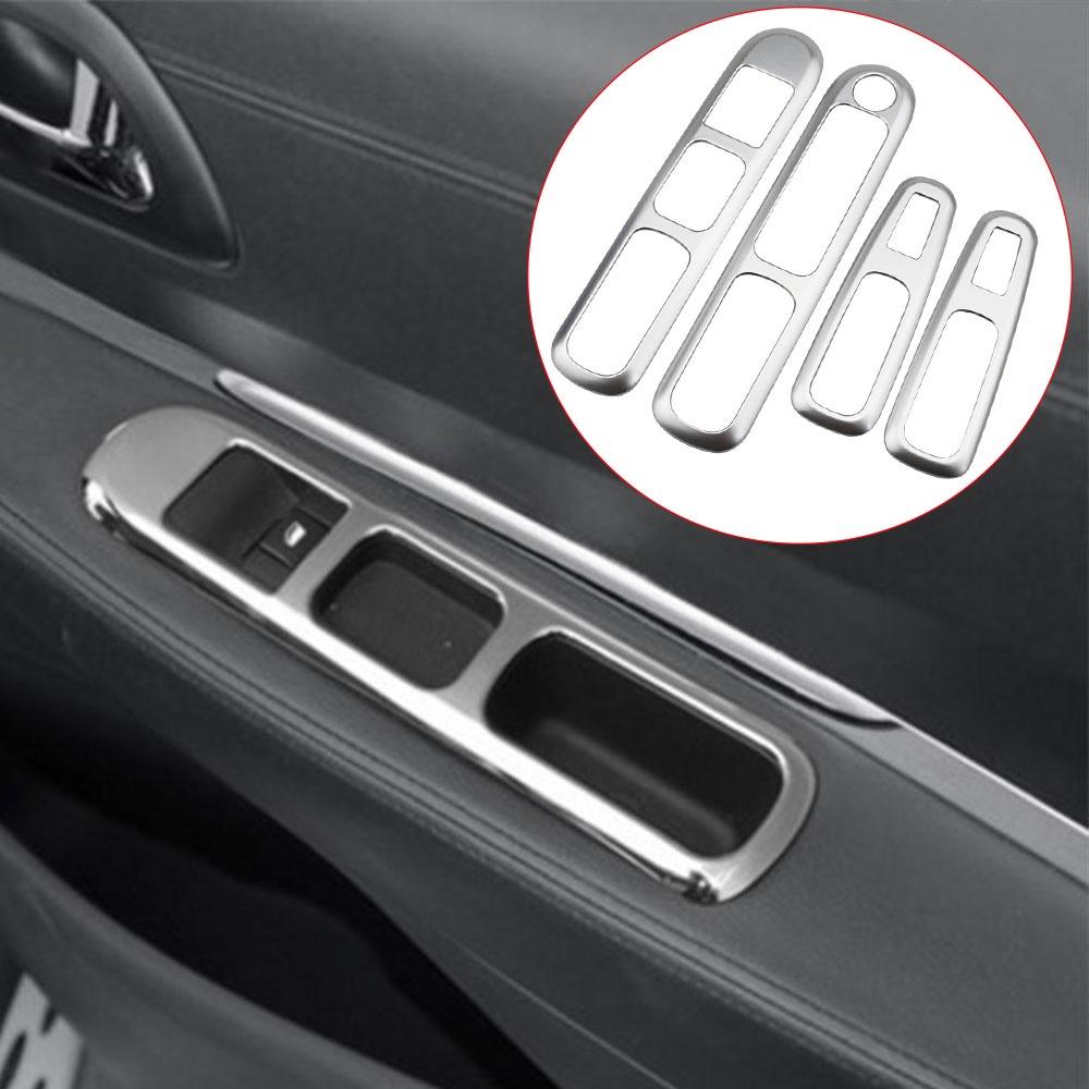 4Pcs ABS Chrome Car Window Lifter Panel Cover Trim for Peugeot 3008 2013 2014 2015 2016 Decoration Sticker Interior Accessories
