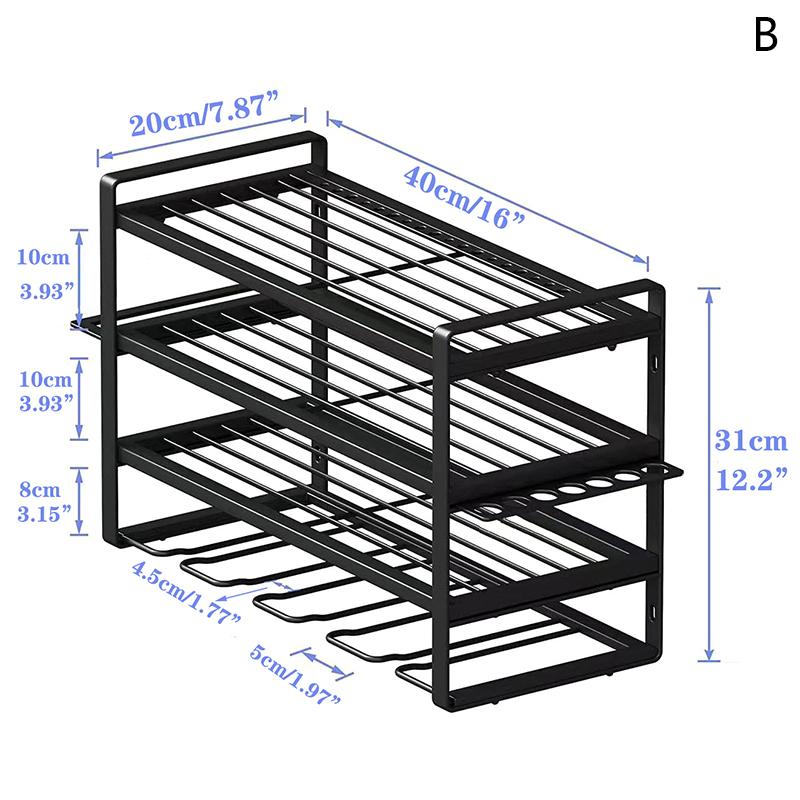 

Стійка для електроінструменту Тримач для електричного дриля Настінний органайзер Ключ Інструмент Майстерня Полиця для зберігання викруток Організація інструменту B