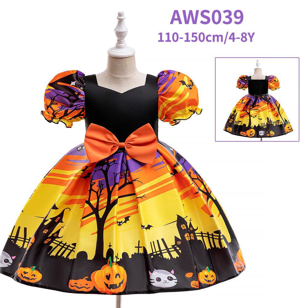 Satijnen Prinsessenjurken Collectie voor Kinderen, Halloween Meisjes Rollenspel Formele Jurk