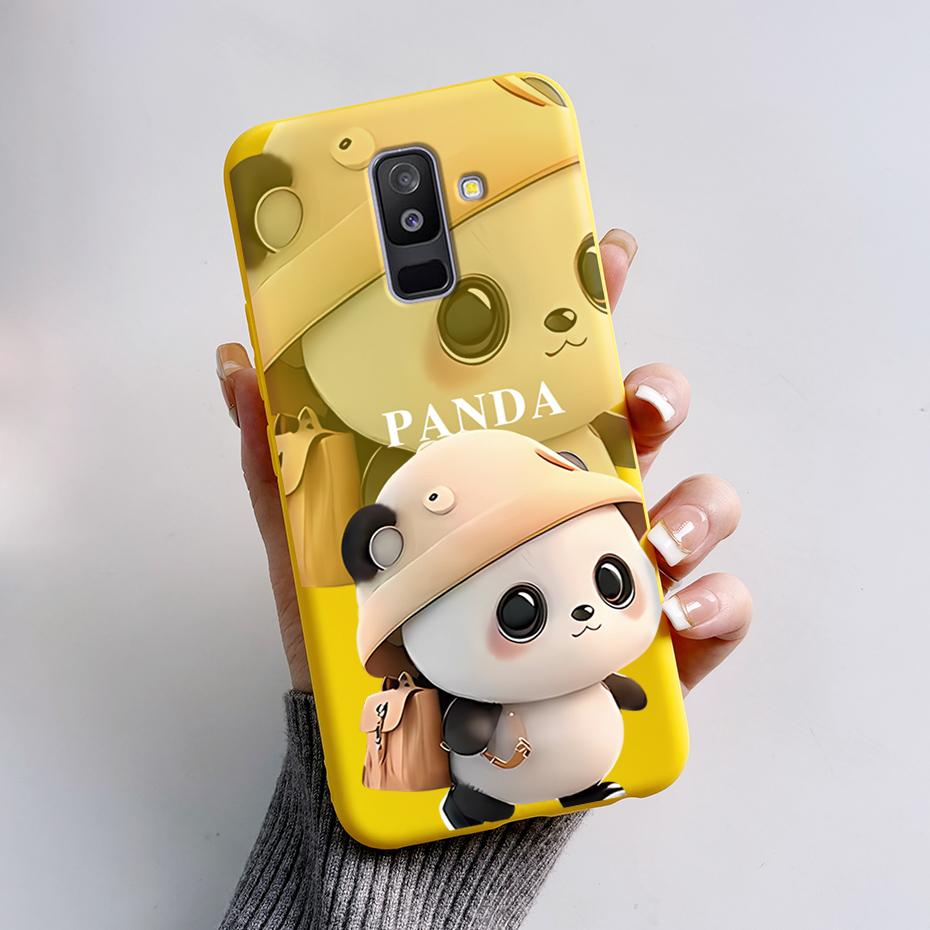 Painted Case For Samsung Galaxy A6 Plus Covers For Samsung A7 2018 A750 Cases For Samsung A9 2018 Cute Cartoon Protective Coques