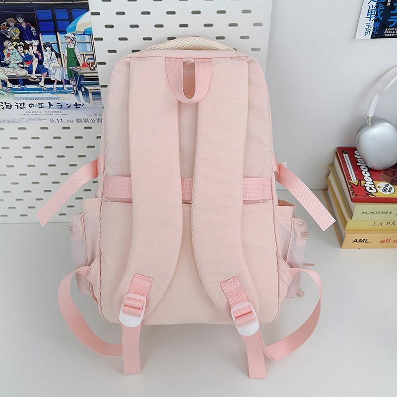 Japanese Style Light Solid Color Backpack Outdoor Travel Large Capacity Backpack Casual Versatile College Student Commuting Schoolbag