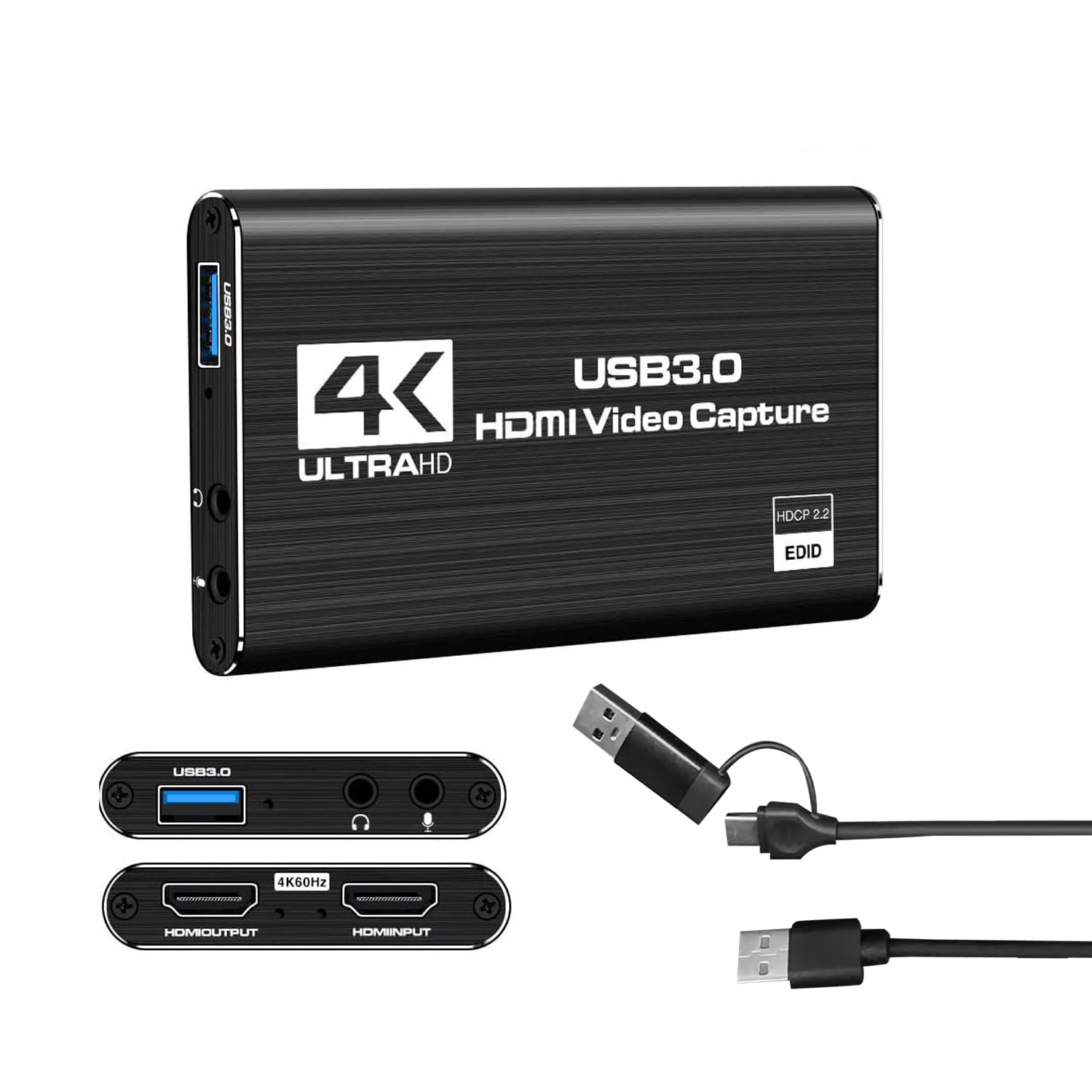 

Capture Board Switch Compatible HDMI Capture 4K 1080P 60FPS Low Latency High Speed Transfer Game Capture Game Live Broadcast Screen Sharing Video