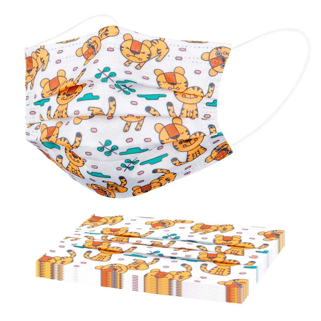 10PCS Children's Kids Disposable Face Mask Cute Print Facial 3Ply Masks