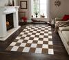 Printed Chick White Black Checkered Area Runner Rug Elegant Machine Washable Checkerboard Pattern Print Carpet Modern Home Gift