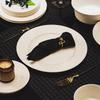 Pure White Bone China Irregular Embossed Floral Anti-scalding Tableware Set