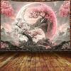 Yin Yang Tree Tapestry Cosmic Balance Art Zen Wall Hanging Meditation Room Decor Spiritual Symbol Mountain Landscape Boho