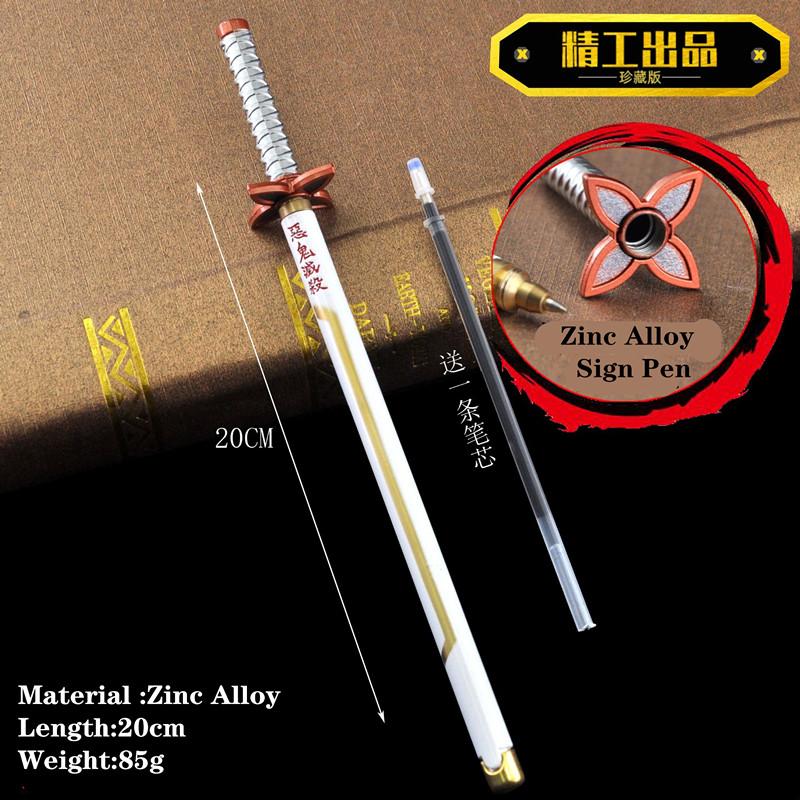 Anime Kimetsu No Yaiba Sword Model Gel Pen 0.5Mm Black Refill Cosplay Prop Kid Student Writing Pens Gift