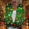 Women's Stylish Casual Long Sleeve Knit Cardigan with Button Front and Graphic Print