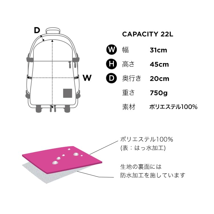 KiU Kiu 600D Bag Pack BACKPACK Water Repellent Water Repellent Waterproof Large Capacity Rucksack 22L Shoe Pocket Commuting To School Outdoors