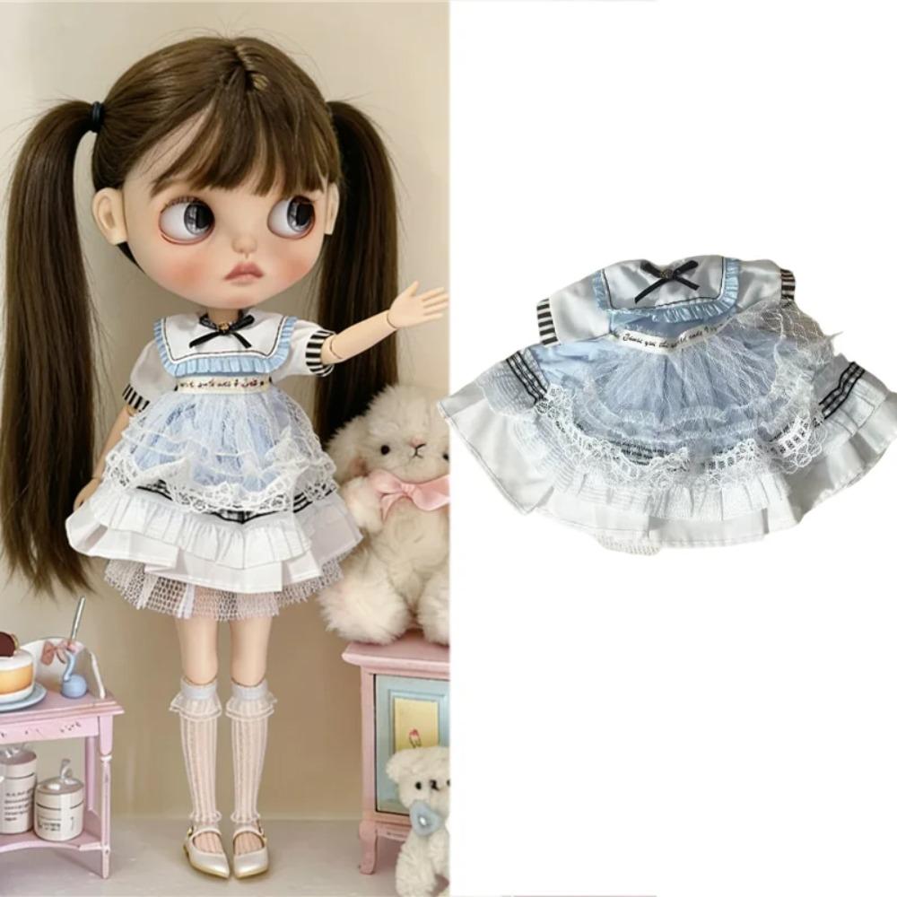 For Blythe Doll Winter Flower Coat Outfit Clothing Princess Dress Skirt Lace Maid Fastfood M Clothes OB24 OB22 1/6 Accessories
