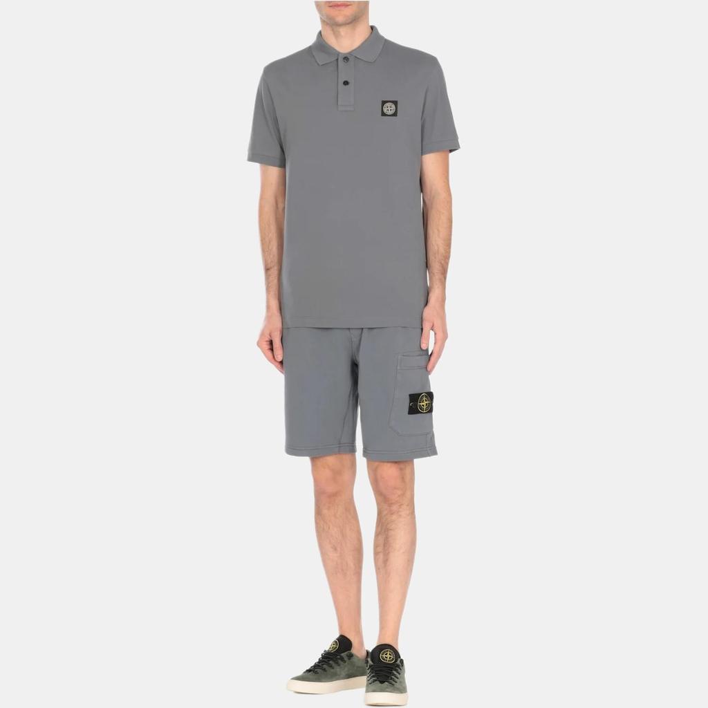 STONE ISLAND SS25 Contrast Logo Patch Short Sleeve Polo Shirt Men Polo Shirts Gray K1S1522002-SCS0017-V0024
