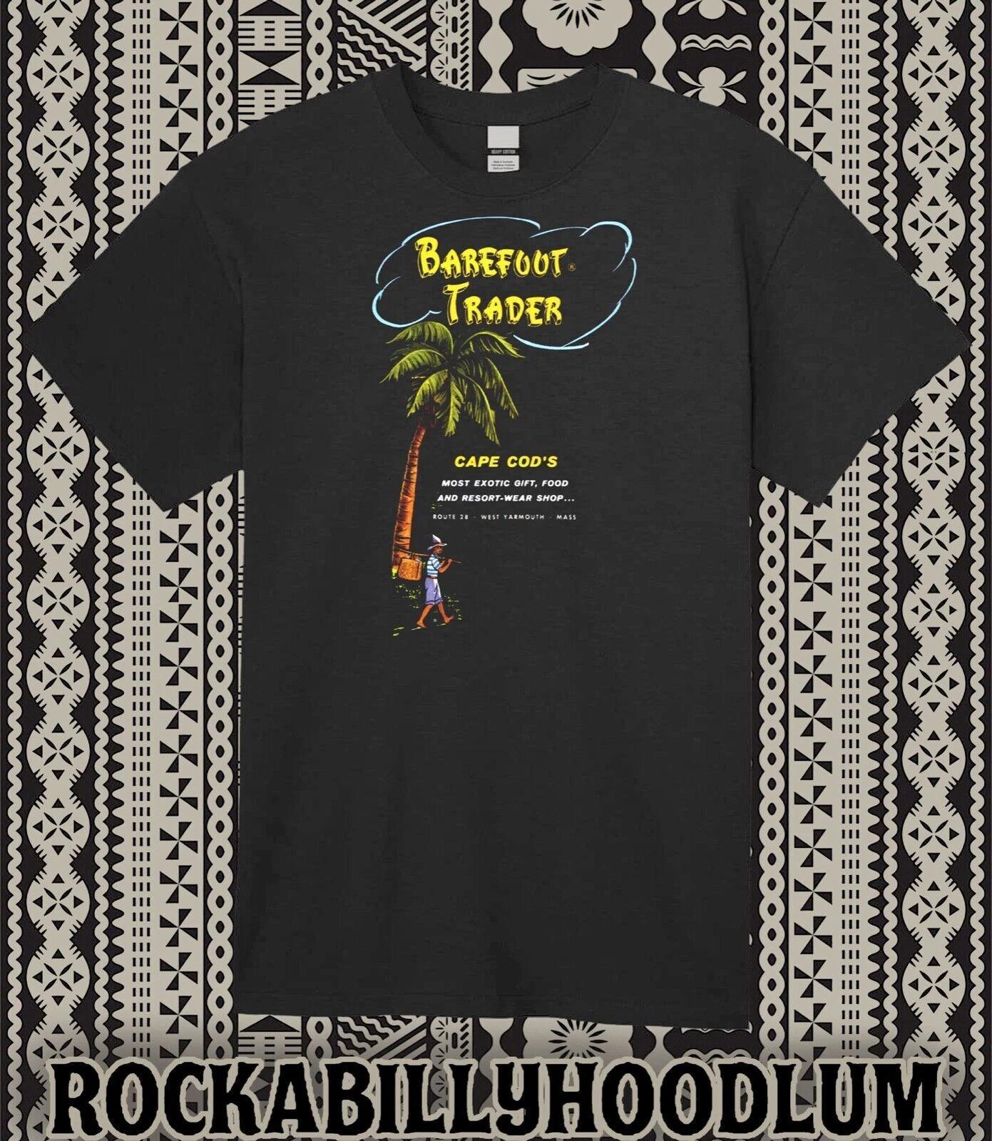 Retro Tee T Shirt Tiki Bar Restaurant Barefoot Trader Cape Cod Mass Polynesian L