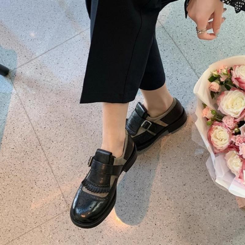 Britský styl Retro Dámské boty Boty na silném podpatku