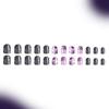 Halloween Faux Nails 24PCS Dark Cobweb Glittering Ghosty And Skeletons Easy Application For Parties