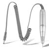 Portable Nail Drill Handle Silver Nail Drill Accessory Replacement Handpiece  For Nail Grinding