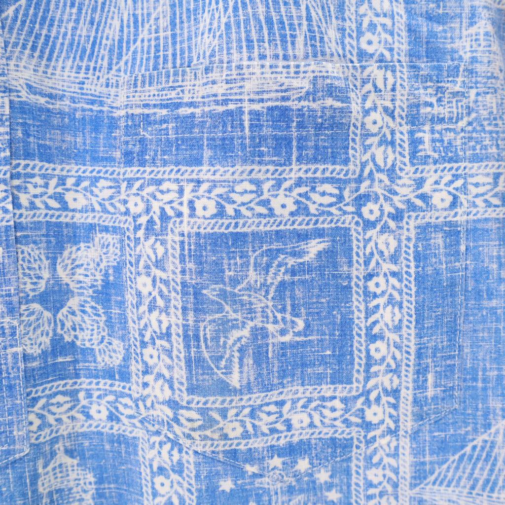 reyn spooner 80s Reverse print vintage Overall handle Short sleeve Half-button button-down Aloha shirt Men's Used
