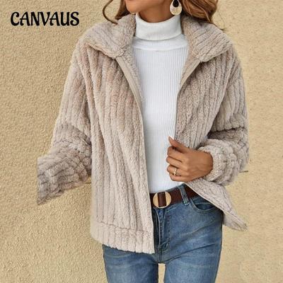 Cappotto da donna autunno e inverno Comodo casual Pit Strip soffice cardigan bavero cappotto corto Cappotto di lana da donna