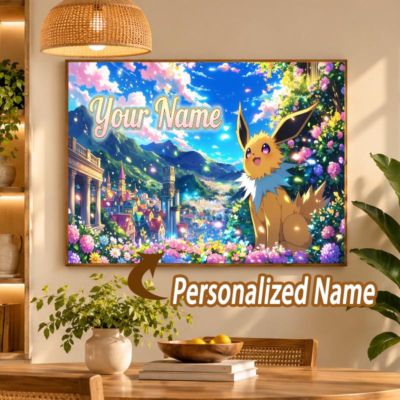 Jolteon Custom Name Diamond Painting Personalized 5D Full Drill DIY Diamond Art Home Decor