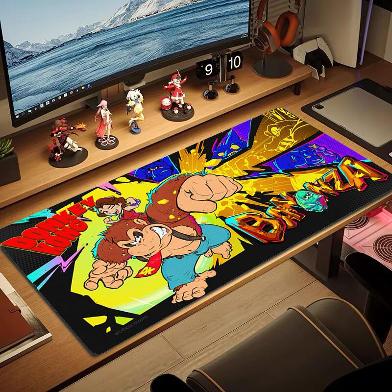Donkey Kong Color Mouse Pad Large Gaming Table Cushion Non-slip Laptop Tablet Big Mousepad XXL Mat Mini PC Playmat With Lock edge