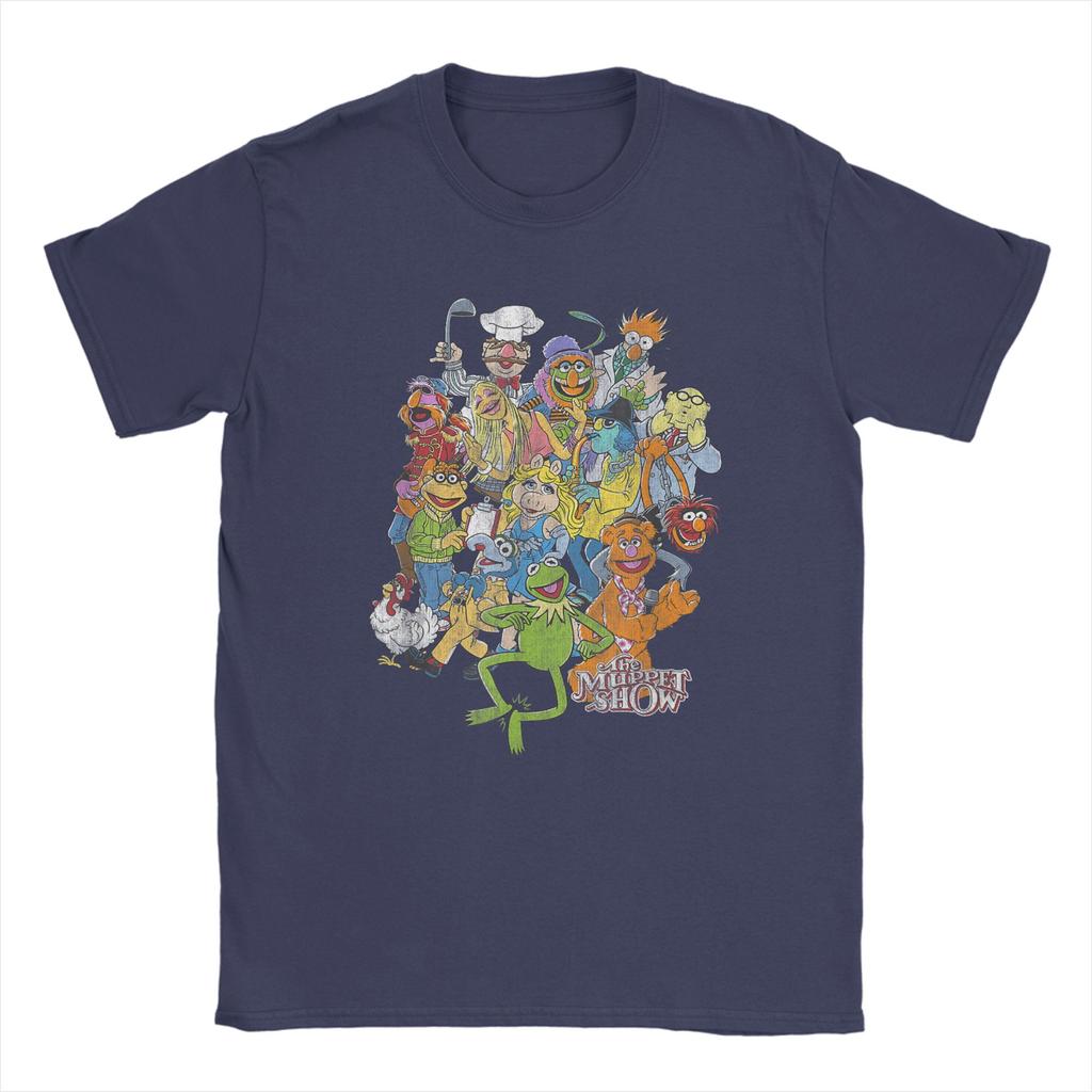Streetwear T Shirt Beach The Muppets Main Characters Distressed Group Shot Trendy Cool Tshirts For Man Short Sleeve Tops