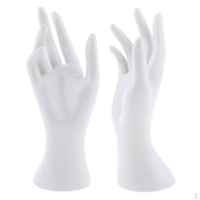 2xFemale Hand for Jewelry Bracelet Watch Display White