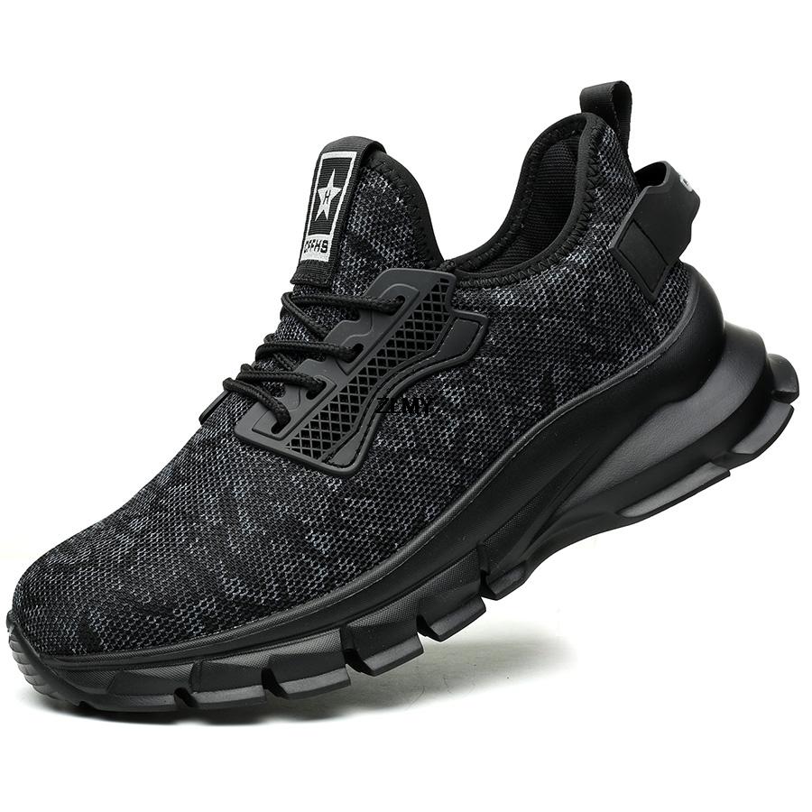 ZLMY New Safety Shoes Men Lightweight Steel Toe Sneakers Puncture Proof Comforty Work Safety Boots Man Construction Work Shoes