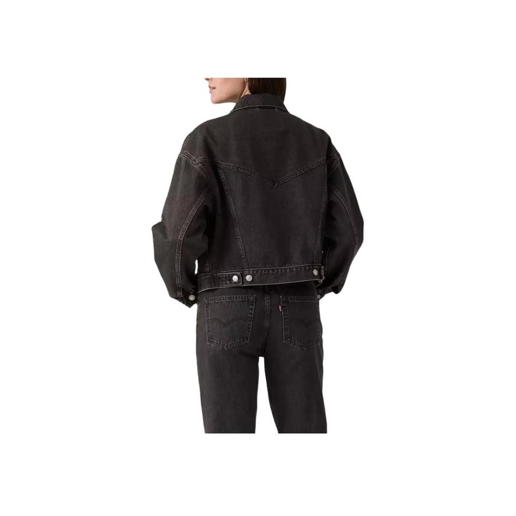 Chaqueta Vaquera Corta Suelta de Manga Larga con Botón Único y Tachuelas Levis para Mujer chaquetas A9456-0003