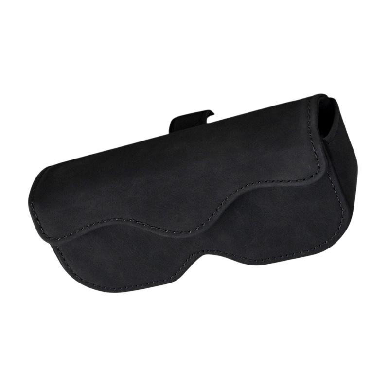 

Suede Leather Car Eyeglass Case Automatic Closing Non-Slip Auto Sun Visor Glasses Holder Magnetic Multi-Functional Eyewear Clips чёрный