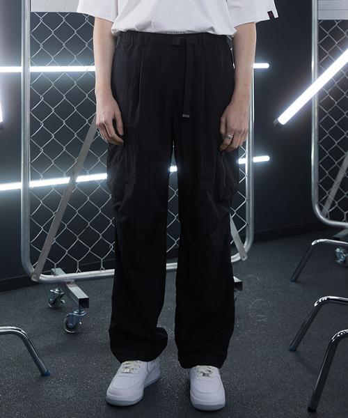 WANGGWAN Nylon Elastic Waist Wide Cargo Work Pants