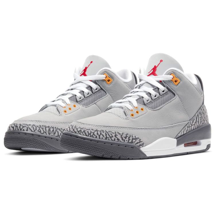 Air Jordan 3 Retro Cool Grey 2021 Unisex Sneakers Silver Light-Graphite Orange-Peel CT8532-012