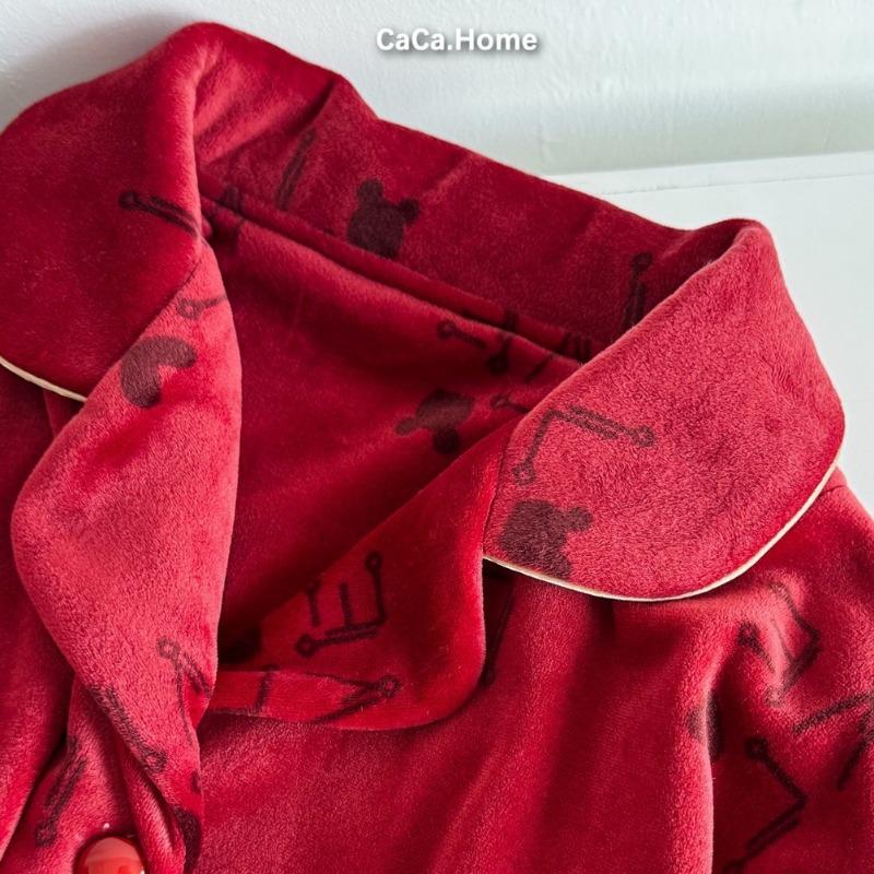 11 Couples wedding pajamas autumn Australian velvet long-sleeved natal burgundy loungewear autumn men's and women's pajamas