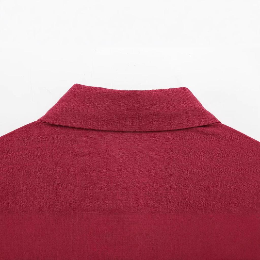 Spring 2025 Women's European and American Style Linen Loose Shirt - Fashionable and Versatile