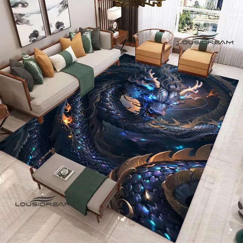 3D Retro dragon printed carpet kitchen mats Non -slip carpet outdoor carpets area rug bedroom decor birthday gift