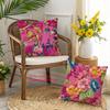1/4 pz Copricuscini Decorativi Bohemian Stampa Floreale Fucsia 45x45 cm per Divano Camera da Letto Soggiorno