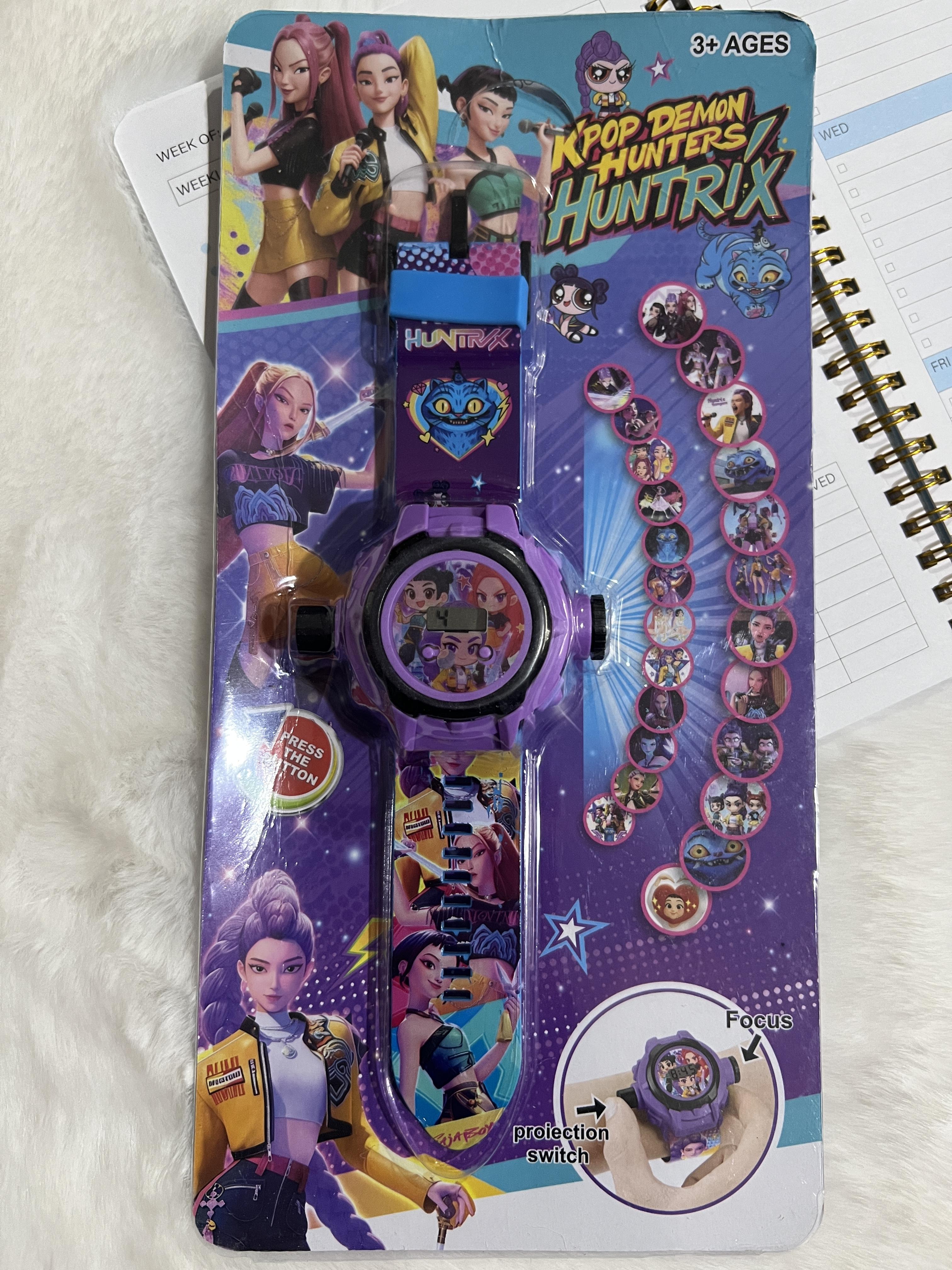 

K-POP Demon Hunters projection watch 24 images children s electronic glowing toy decoration birth date present -A3272