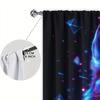 Set Of 2 Cool Fluorescent Wolf Half Curtains Home Decoration All Season Decorative Artistic Room Darkening Made Polyester