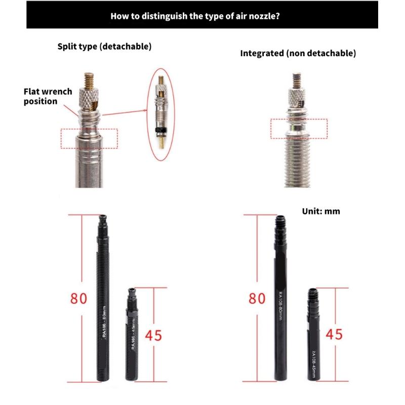 Light Weight Alloy Valves Extension Adapter Leakproof Seal For Road Mountain Bikes Easily Inflation Solution