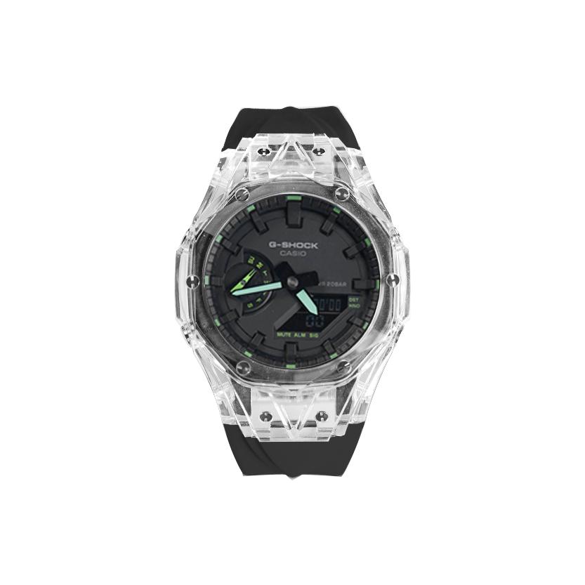 Casio Unisex Liquid Crystal,Analog Dual Display Series Black Watch GA-2100-1A3(Watch8--)