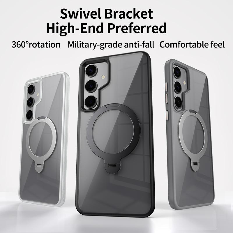 For Samsung Galaxy S24 Magnetic Case Kickstand TPU+Acrylic Phone Cover