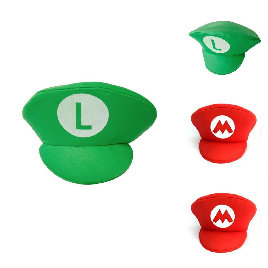 Unisex Super Mario Luigi Bros Cosplay Hat For Adults And Kids Halloween Costume Props