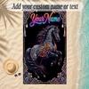 Horse Theme Soft Beach Towel Personalized Custom Name Text Towel Portable for Beach Pool Travel