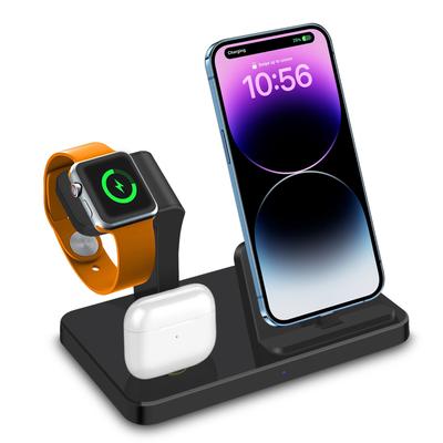 Bezdrátová nabíječka 3 v 1, stojan/dokovací stanice pro Apple Watch 9 8, Airpods Pro, rychlonabíjecí stanice pro iPhone 14 13 12 11