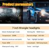 RGB 7" Round 6 Led Headlight RGB For Harley Davidson Touring Fat Boy Jeep Wrangler JK LJ CJ TJ