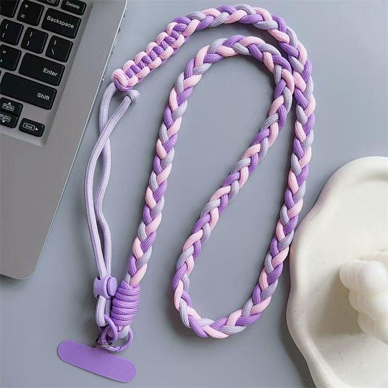 Colorful Braided Crossbody and Anti-Lost Adjustable Strap for Girls - Keychain and Mobile Phone Hanging Rope