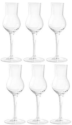 ADERIA Konjaksglas, Klara, 80 ml, Luigi Bormioli Grappa 80 C425, Set med 6, Kristallglas, Tillverkat i Italien, J-6466
